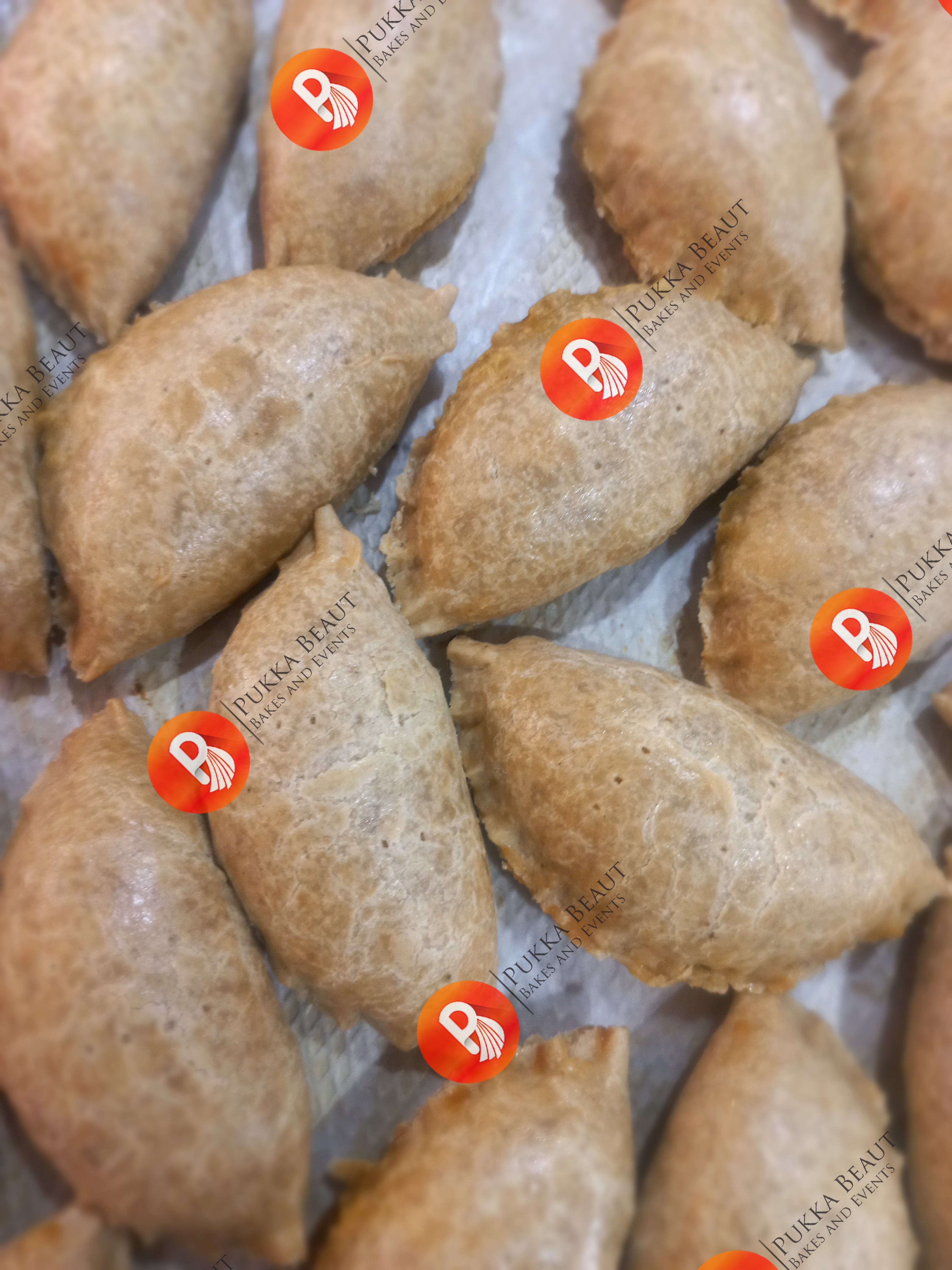Golden meat pies baked by Pukka Beaut
